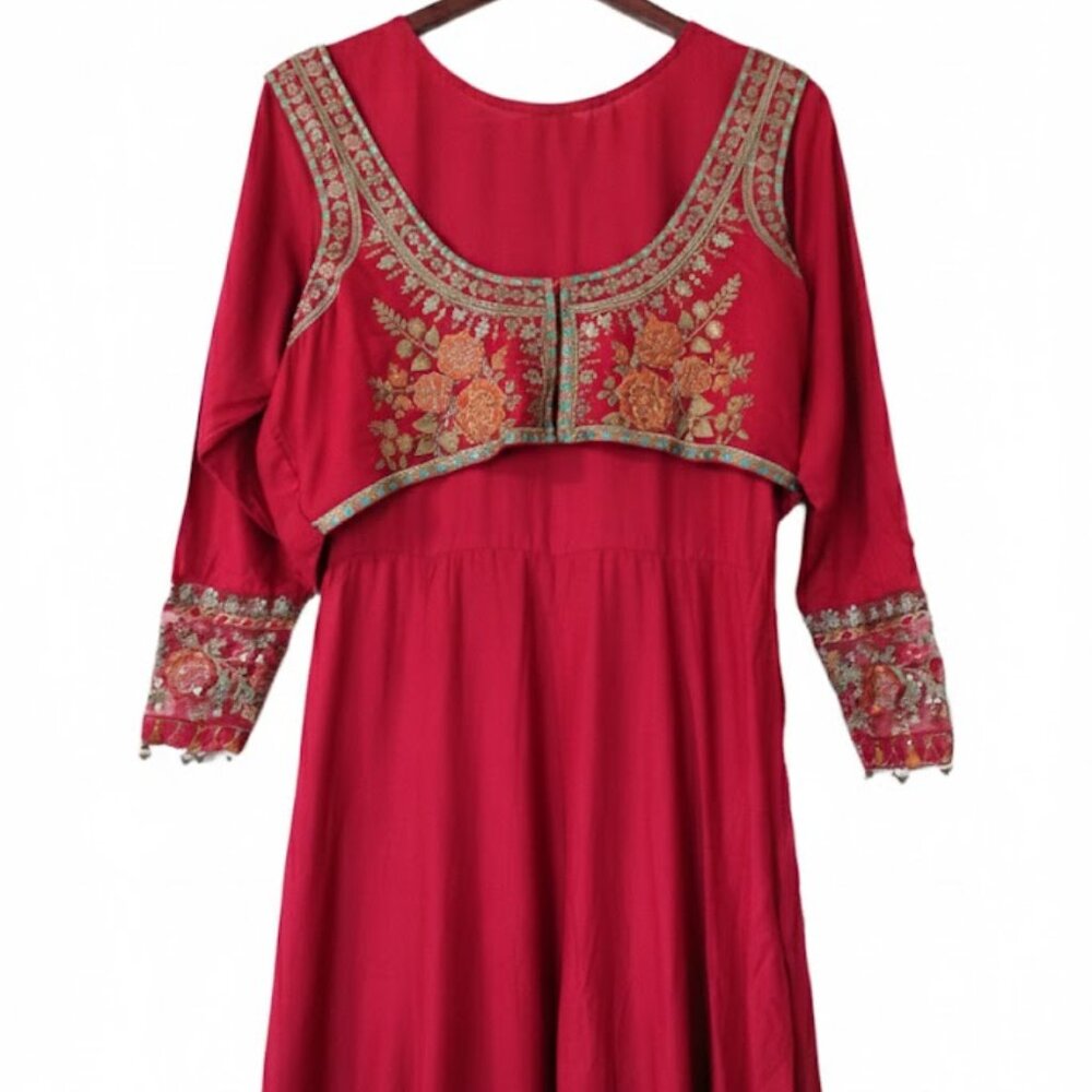 Maria B. Embroidered Anarkali Suite with Dupatta - Medium( 3 piece)